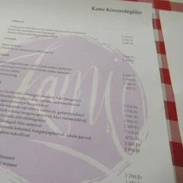 Kami Kisvendéglője Budapest - Étlap/itallap