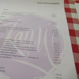 Kami Kisvendéglője Budapest - Étlap/itallap