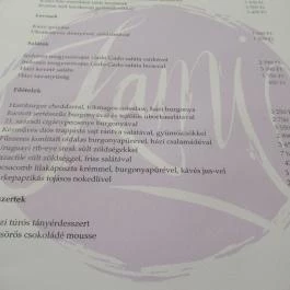 Kami Kisvendéglője Budapest - Étlap/itallap