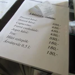 Kastély Kávézó, Tolcsva - Étlap/itallap