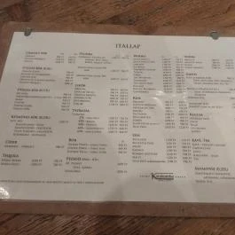 Katakomba - Drink & Darts Budapest - Étlap/itallap