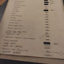 Kávébab Kávézó Budapest - Étlap/itallap