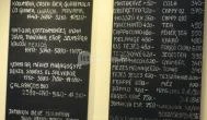 Kávészaküzlet Budapest - Étlap/itallap
