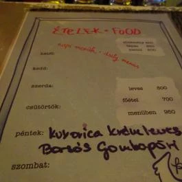 Kék Ló Fashion Pub Budapest - Étlap/itallap
