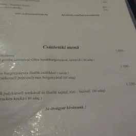 Kék Rózsa Étterem Budapest - Étlap/itallap
