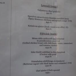 Keksz Budapest - Étlap/itallap