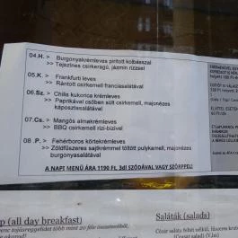 Keksz Budapest - Étlap/itallap