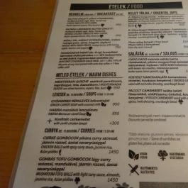 Kelet Kávézó & Galéria, Budapest - Étlap/itallap
