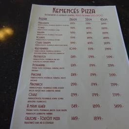 Kemencés Pizza Budapest - Étlap/itallap