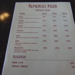 Kemencés Pizza Budapest - Étlap/itallap