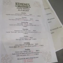 Kemenes Cukrászda & Bisztró Budapest - Étlap/itallap