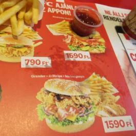 Kentucky Fried Chicken - Újpest Stop Shop Budapest - Étlap/itallap