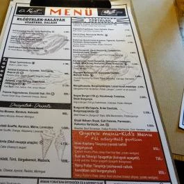 A Kert Bisztro Budapest - Étlap/itallap