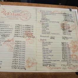 Keszegsütő, Miskolc - Étlap/itallap