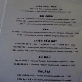 Khan Food & Bar Budapest - Étlap/itallap