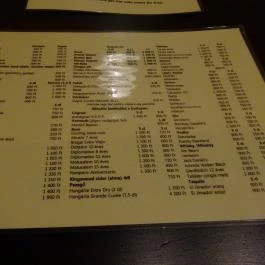 Kiadó Kocsma Budapest - Étlap/itallap