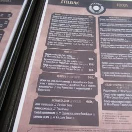 Kis Fecske Presszó Budapest - Étlap/itallap