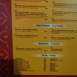 Kis Parázs Thai Leves & Wok Bár, Budapest - Étlap/itallap