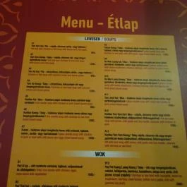 Kis Parázs Thai Leves & Wok Bár, Budapest - Étlap/itallap