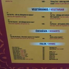 Kis Parázs Thai Leves & Wok Bár, Budapest - Étlap/itallap