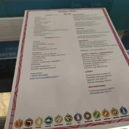 Kisangyal Tűzoltó Budapest - Étlap/itallap