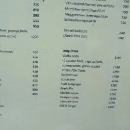 Kisesti Budapest - Étlap/itallap