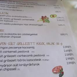 Kitchen of Health Bisztró Budapest - Étlap/itallap