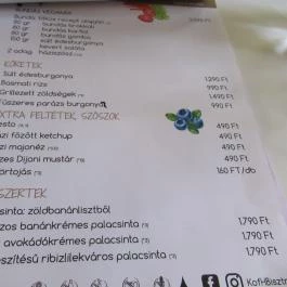 Kitchen of Health Bisztró Budapest - Étlap/itallap