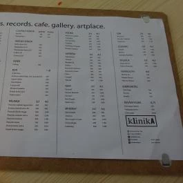 Klinika Budapest - Étlap/itallap