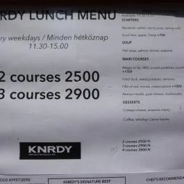 KNRDY - American Steakhouse & Bar Budapest - Étlap/itallap