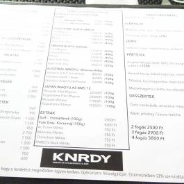 KNRDY - American Steakhouse & Bar Budapest - Étlap/itallap