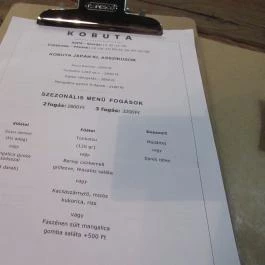 Kobuta, Budapest - Étlap/itallap