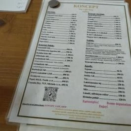 Koncept Budapest - Étlap/itallap