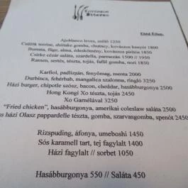 Kovászos Étterem, Budapest - Étlap/itallap