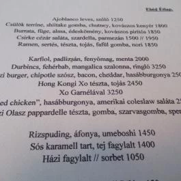 Kovászos Étterem, Budapest - Étlap/itallap