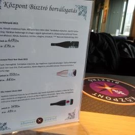 Központ Bisztró Budapest - Étlap/itallap