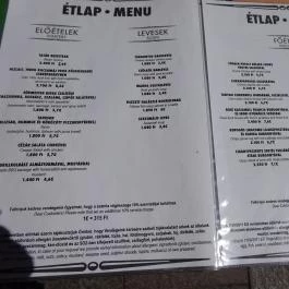 KRTEK, a Csehu Budapest - Étlap/itallap