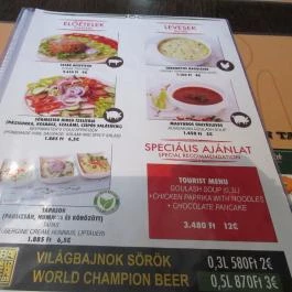 KRTEK, a Csehu Budapest - Étlap/itallap