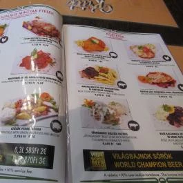 KRTEK, a Csehu Budapest - Étlap/itallap