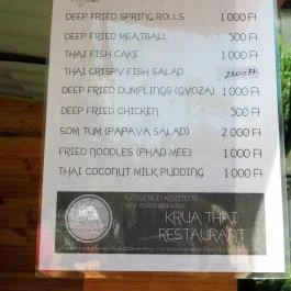 Krua Thai Wok Bar Budapest - Étlap/itallap