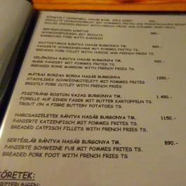 Kulacs Bisztró Gyöngyös - Étlap/itallap