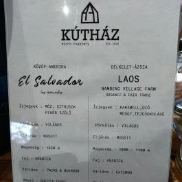 Kútház Kávézó, Gödöllő - Étlap/itallap