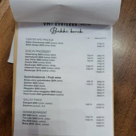 Kvaterka VH5 Bisztró, Miskolc - Étlap/itallap