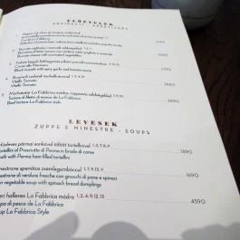 La Fabbrica, Budapest - Étlap/itallap