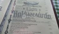 Ladik Halászcsárda Poroszló - Étlap/itallap