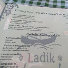Ladik Halászcsárda Poroszló - Étlap/itallap