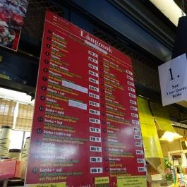 Lángos - Nagy Vásárcsarnok Budapest - Étlap/itallap