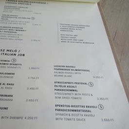 Lashka Tésztaműhely Budapest - Étlap/itallap