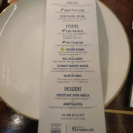 Le Petit Beefbar - W Budapest Hotel, Budapest - Étlap/itallap