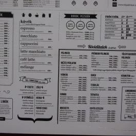 Legfelsőbb Beeróság Budapest - Étlap/itallap